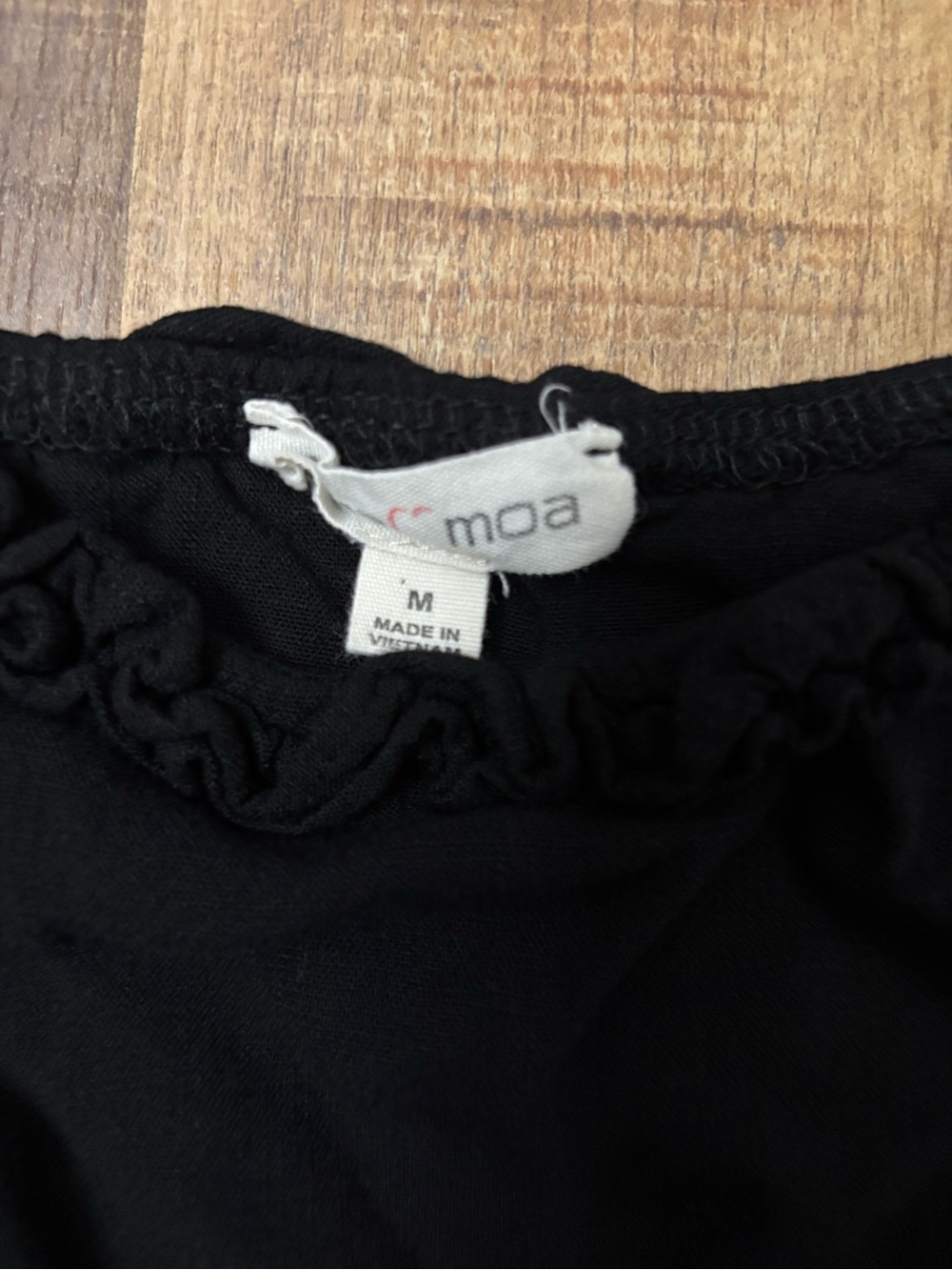Moa Moa Black Ruffle baby doll cropped Tank Top - Women's size Medium - Picture 3 of 5